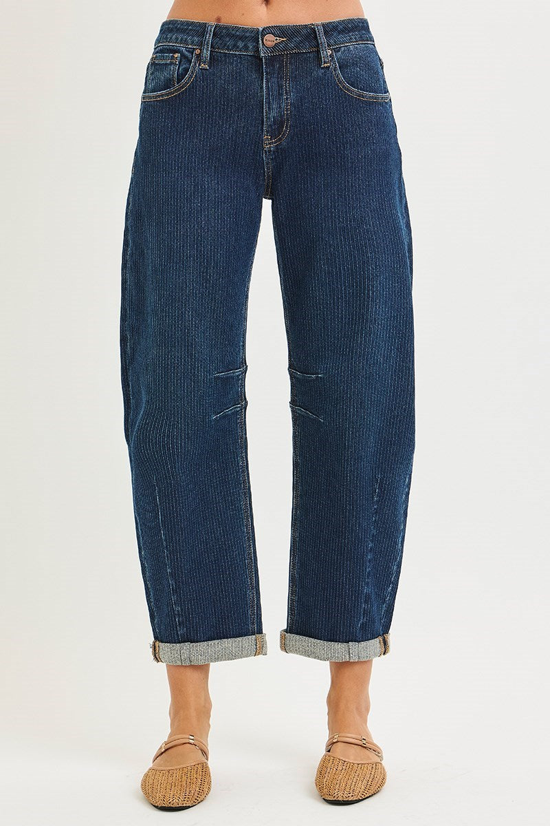 Textured Crop Barrel Jean